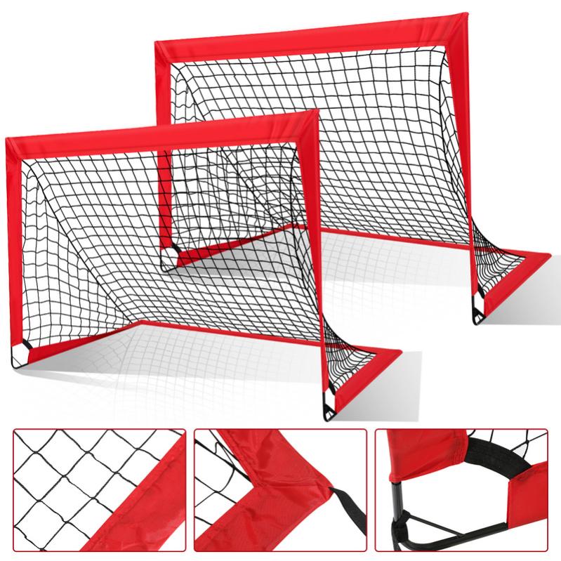 Filet De Rebond Pour But De Football Enfant - Lot De 2 Cages Avec Filet, Pliable, Facile à Attacher, Pour Améliorer La Précision De Tir !