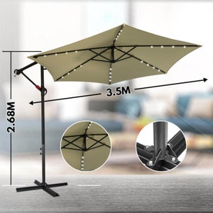 Guirlande Solaire Pour Parasol 104 LED - 8 Modes, Télécommande, étanche IP67, Pour Jardin, Terrasse, Camping