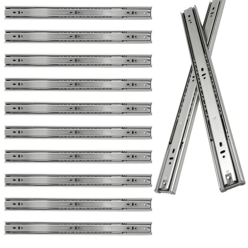 SYLJ 1 Paire De Glissières De Tiroir, Roulement À Billes Robustes À 3 Sections, Extension Complète Coulisse Tiroir, Montage Latéral, 250mm ~ 1500mm