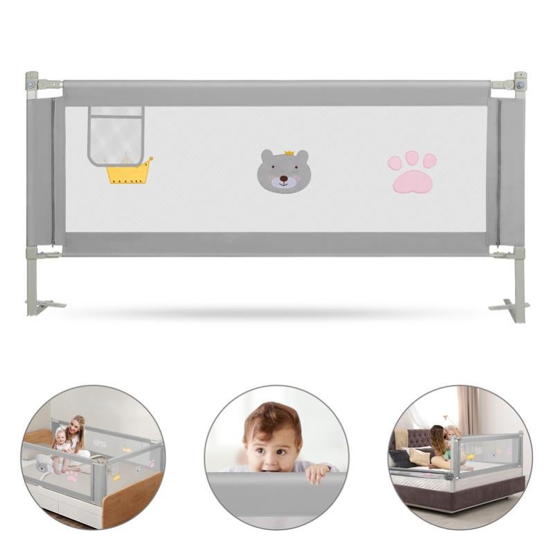 Tour De Lit Bébé 100% Coton - Barrière De Sécurité Anti-chute Pour Lit Enfant, 200x30 Cm, Doux Et Respirant