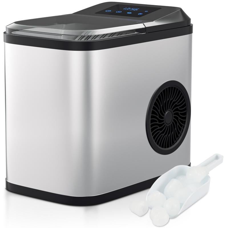 Machine A Glacons EUHOMY Petite Machine U00e0 Glau00e7ons De 12 Kg - 9 Cubes Pru00eats En 6 Minutes - Noire - Avec Poignu00e9e Portable - 12 Kg/24 H - Machine U00e0 Glau00e7ons Autonettoyante Machine A Glace