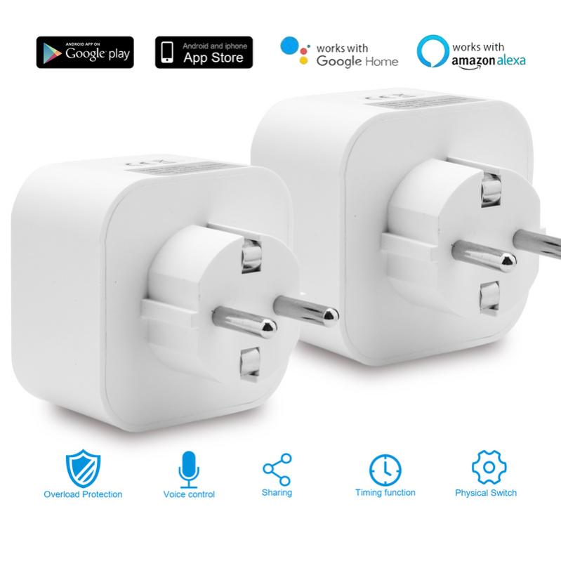 Prise intelligente Smart Home Socket pour Google Home Remote Wifi WLAN Mini 2X Leroy Merlin
