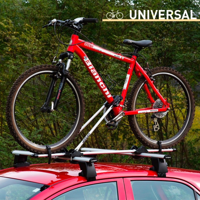 Porte-vélos universel en acier avec dispositif antivol pour barres de toit  de voiture