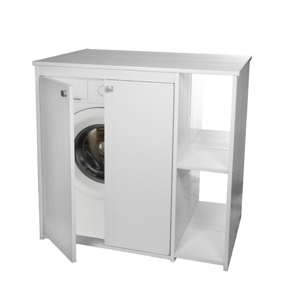 Armario para lavadora fabricado en madera aglomerada con acabado color  blanco Vida XL
