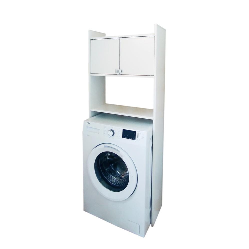 Armario lavadora - 4 estantes y 2 puertas - blanco