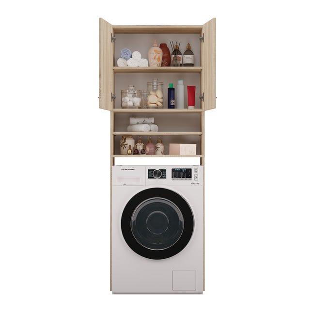 vidaXL Meuble pour machine à laver Sonoma gris 64x25,5x190 cm
