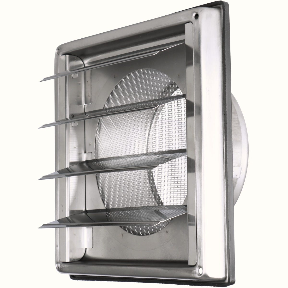 Grille Ventilation Inox 100 mm pour Hotte, Extracteur et Sèche-Linge -  Filet Anti Insectes - Anti-Retour - Résistance Intempéries - 148x148mm -  DN100