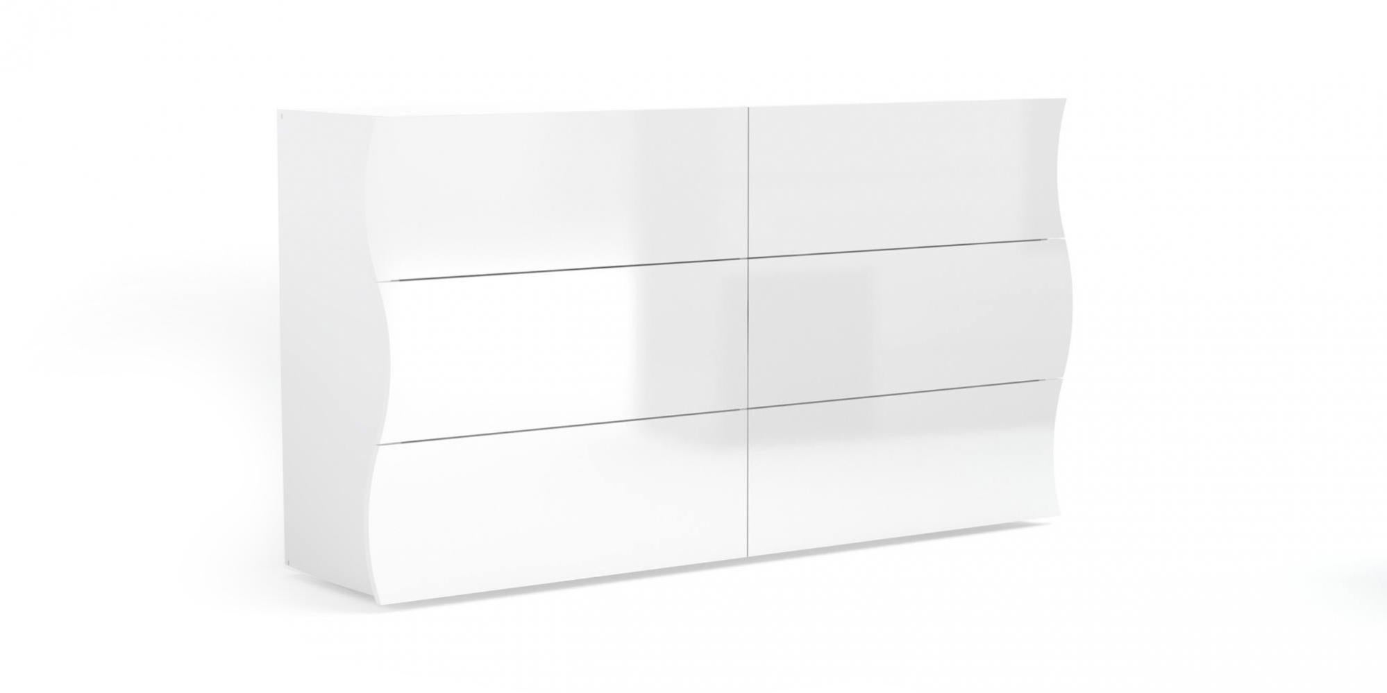 Comò Onda in laccato Bianco lucido di Reflex