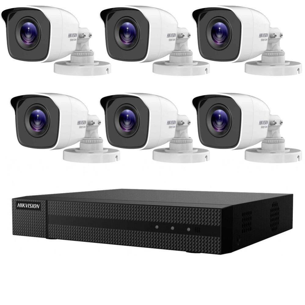 KIT VIDEOSORVEGLIANZA IP POE 6 TELECAMERE HIKVISION NVR 8 CANALI 8 MPX