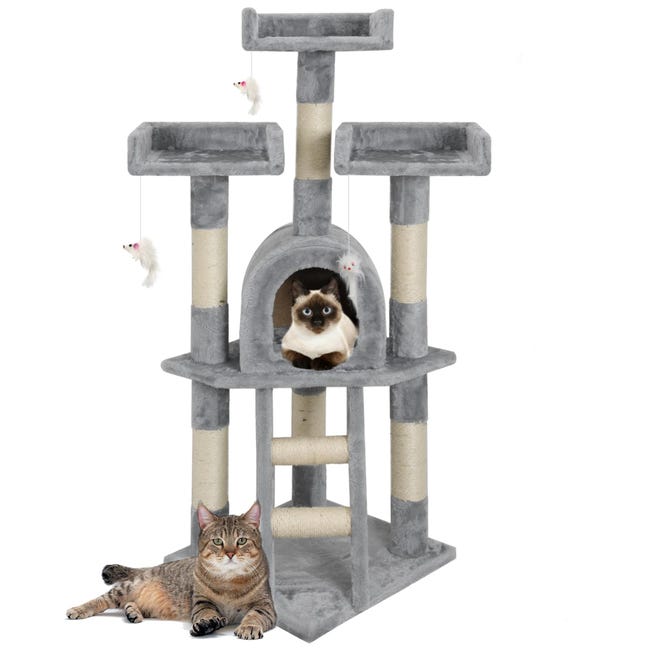 Tiragraffi Per Gatti In Sisal Naturale - Albero Con Giocattoli, Per Gatti Piccoli E Medi - Foto 1