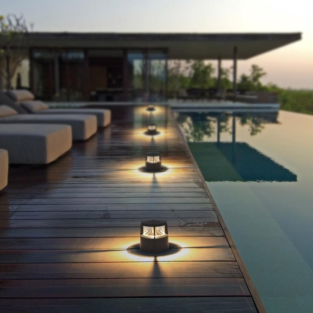 Baliza de exterior LED Alexandria 12W Gris Oscuro 3000K IP65 IK08 Alto ...