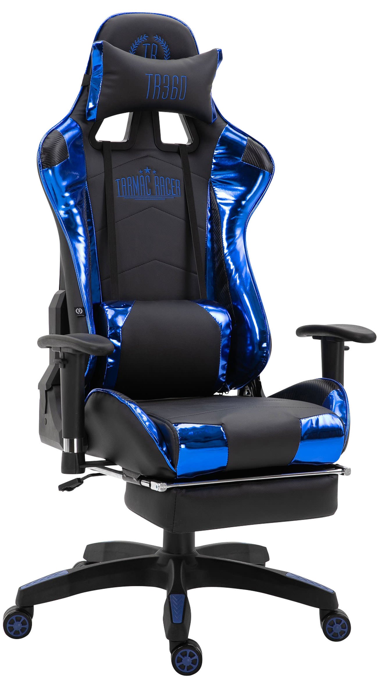 Vinsetto Sedia Gaming Ufficio Racer Ergonomica in Tessuto Nero e Blu