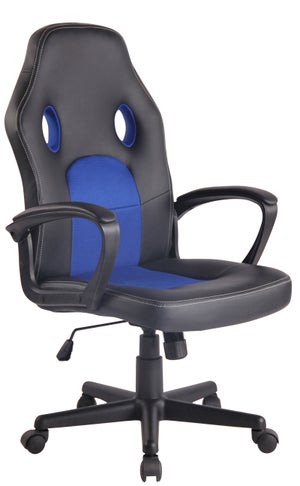 Sedia da gioco con illuminazione RGB e scatole Bluetooth nero/blu in  ecopelle ML-Design