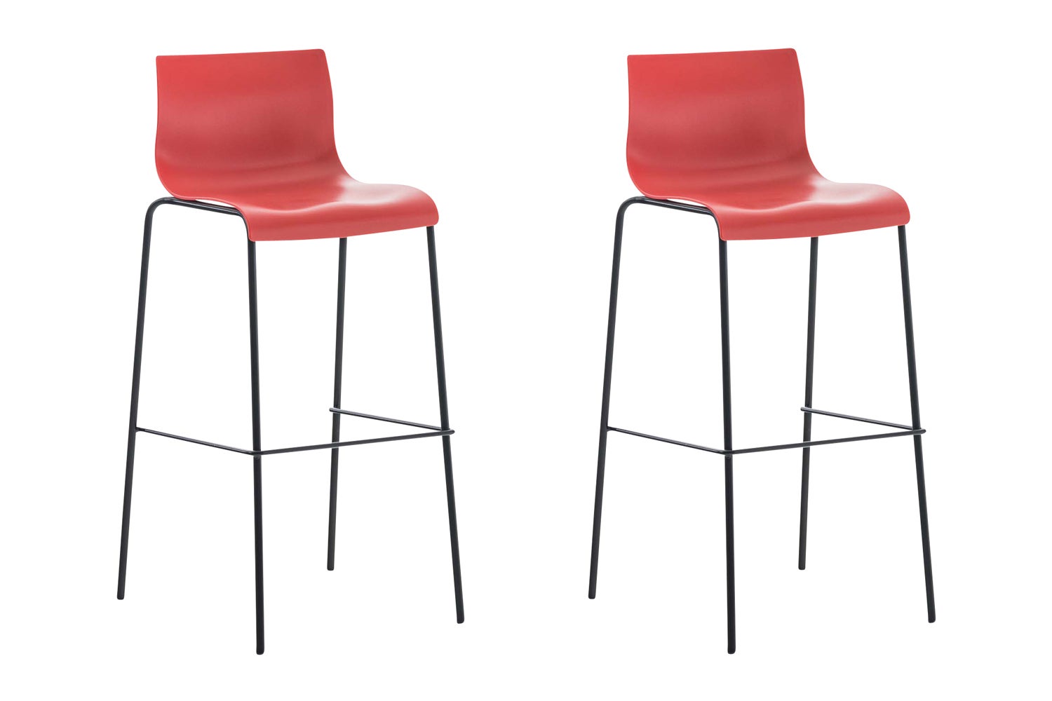 Lot De Tabourets De Bar Hoover Assise Plastique Pieds M Tal Rouge Noir Leroy Merlin