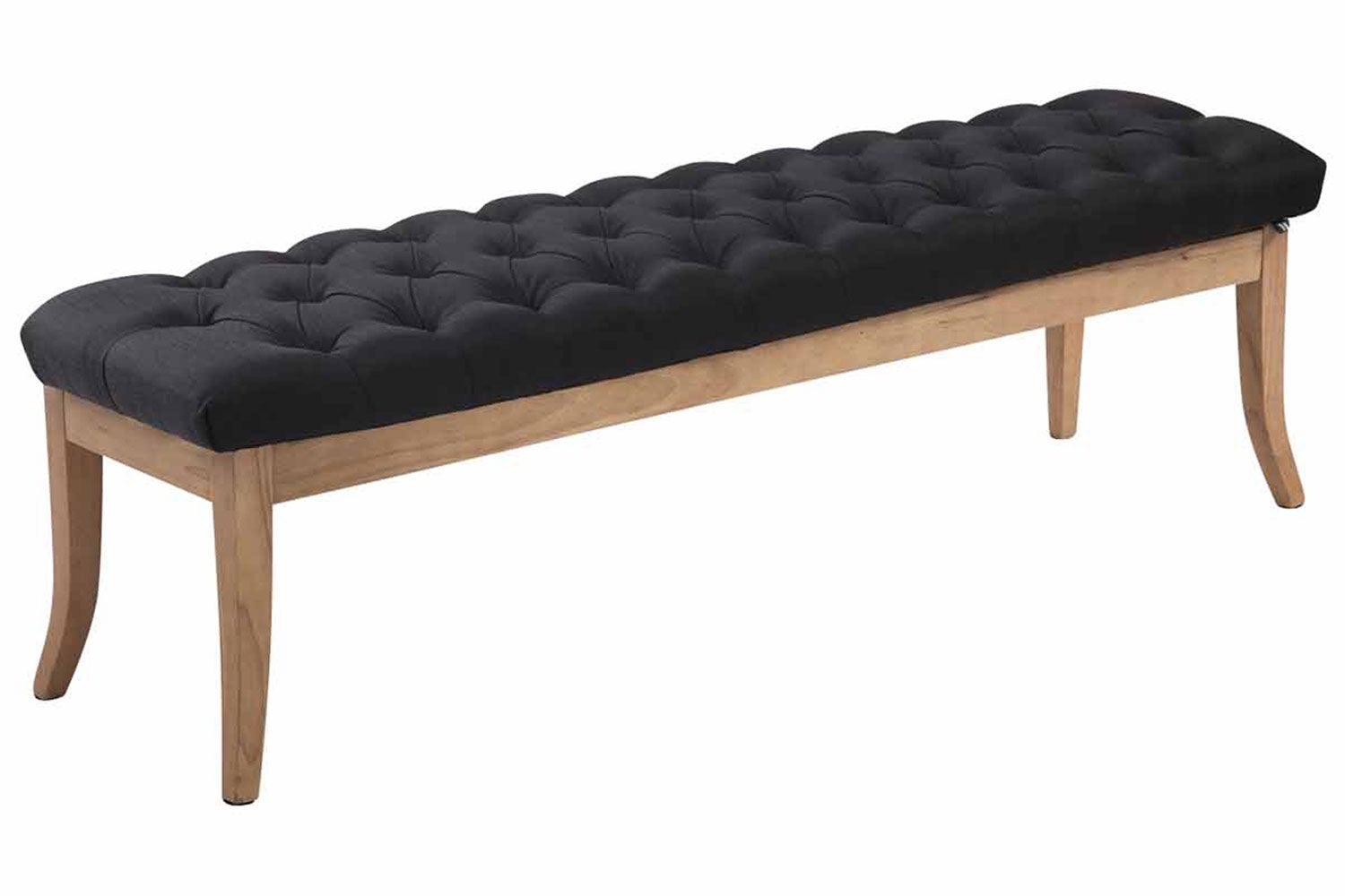 Banco recibidor ramses en tela & madera clara negro|150 cm