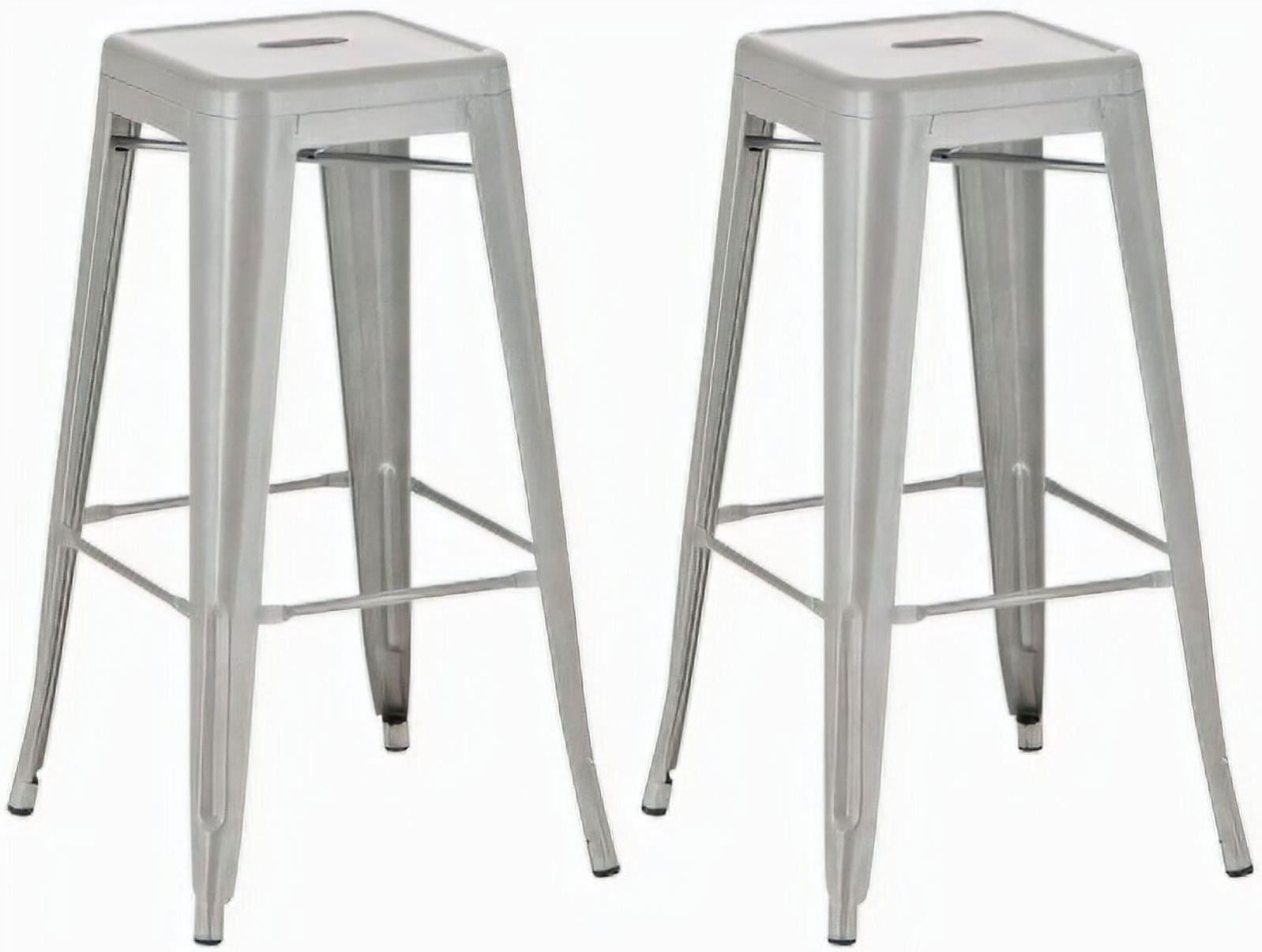 Set tavolo con 2x sedie sgabelli da bar HWC-A73 metallo nero