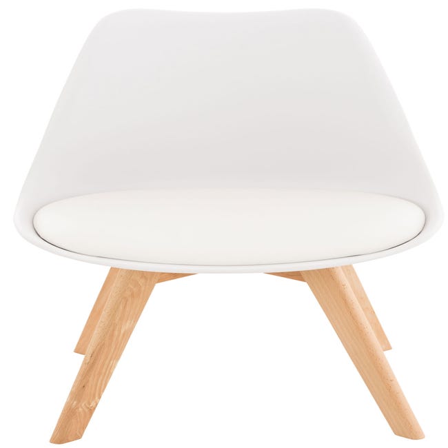 Pack 4 sillas cocina Elba polipropileno blanco con cojín desmontada  49x82x55cm