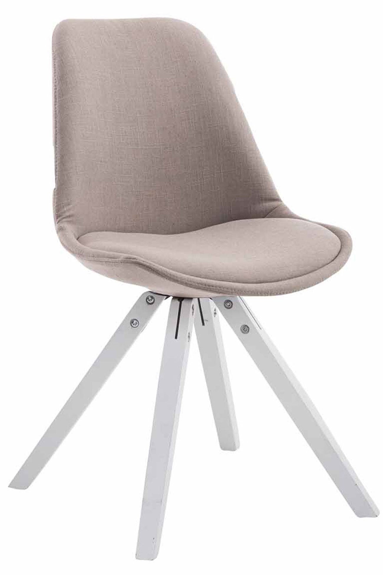 Chaise Toulouse Tissu Piétement En Forme Carrée Taupe|Blanc | Leroy Merlin