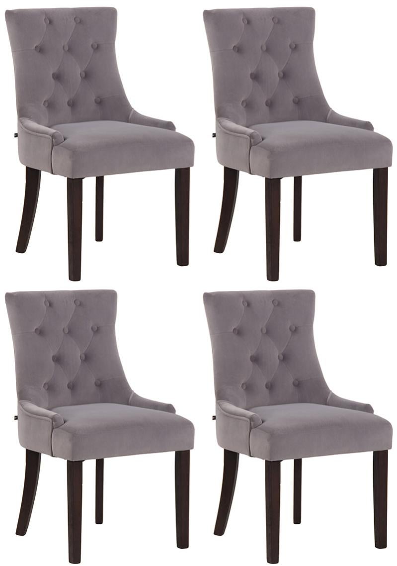 Poltroncina CAROL in velluto imbottito con struttura e gambe in metallo oro (Rosa 4 Pezzi