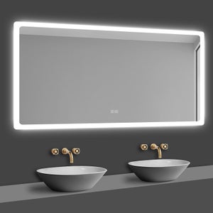 Miroir Led 60x80 ou 120x80 cm avec loupe et anti-buée disponible