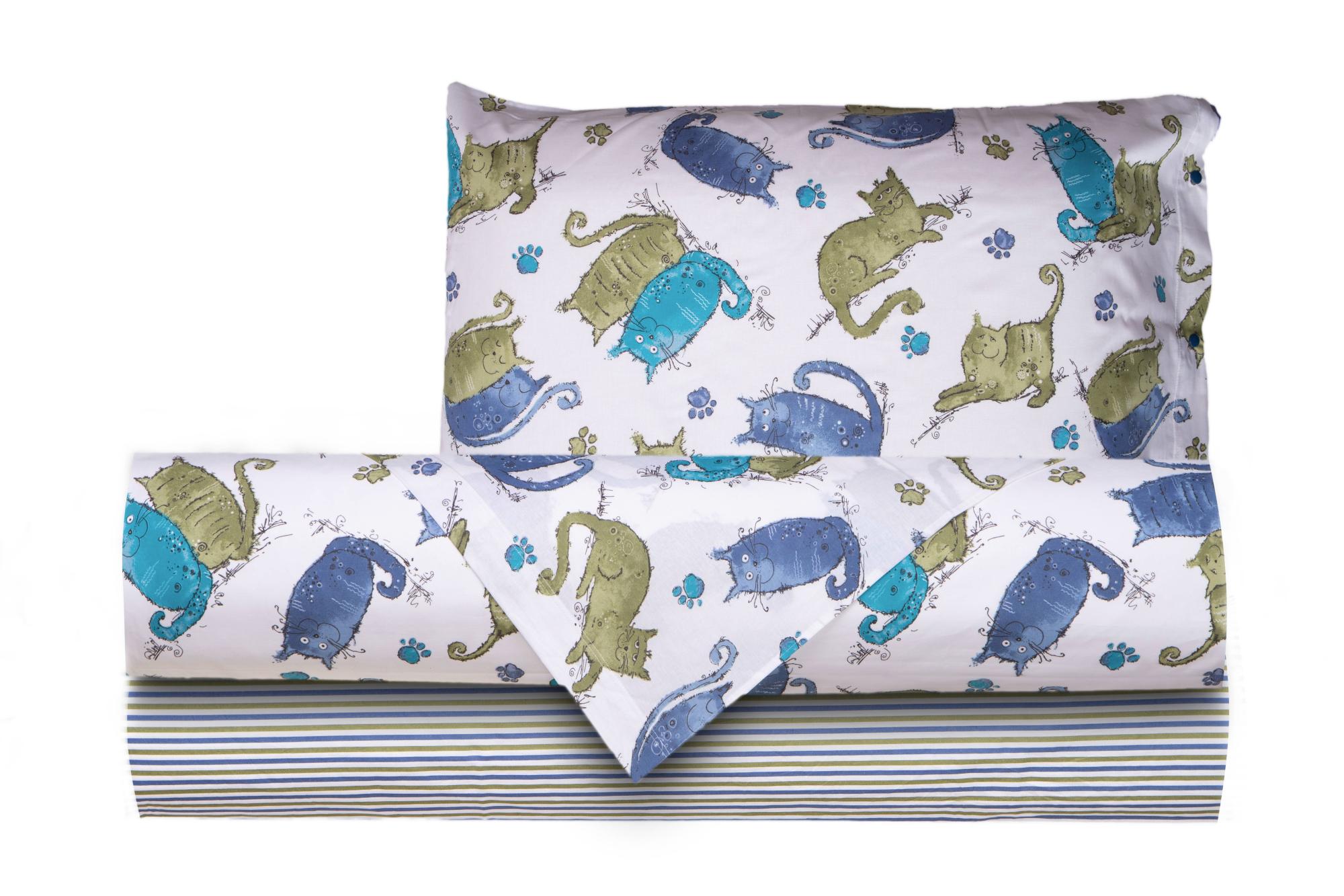 Completo lenzuola stampa fantasia 100% cotone Made in Italy PIAZZA E
