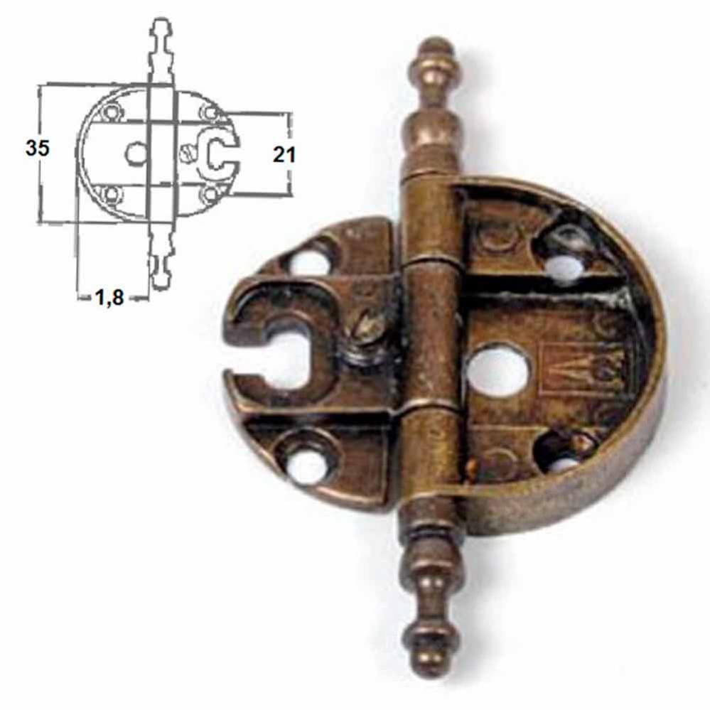 BricoShopping® Coppia Di CERNIERA Per Anta Dei Mobili Antichi Legno E Armadi IN STILE CLASSICO Soggiorno O Camera Da Letto Arte Povera Pesanti A Battuta Cerniere Anticate Antichizzate (BS0186, Bronzo - Foto 5