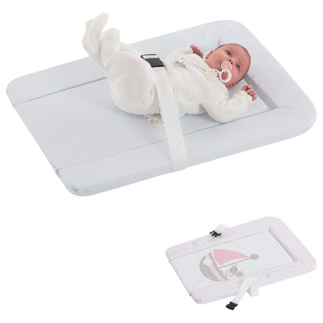 Cambiador bebe impermeable con sistema anticaídas SafeLock (50x70). Válido  para cómoda Hemnes, Malm y cambiador Sniglar (Captain Pink)