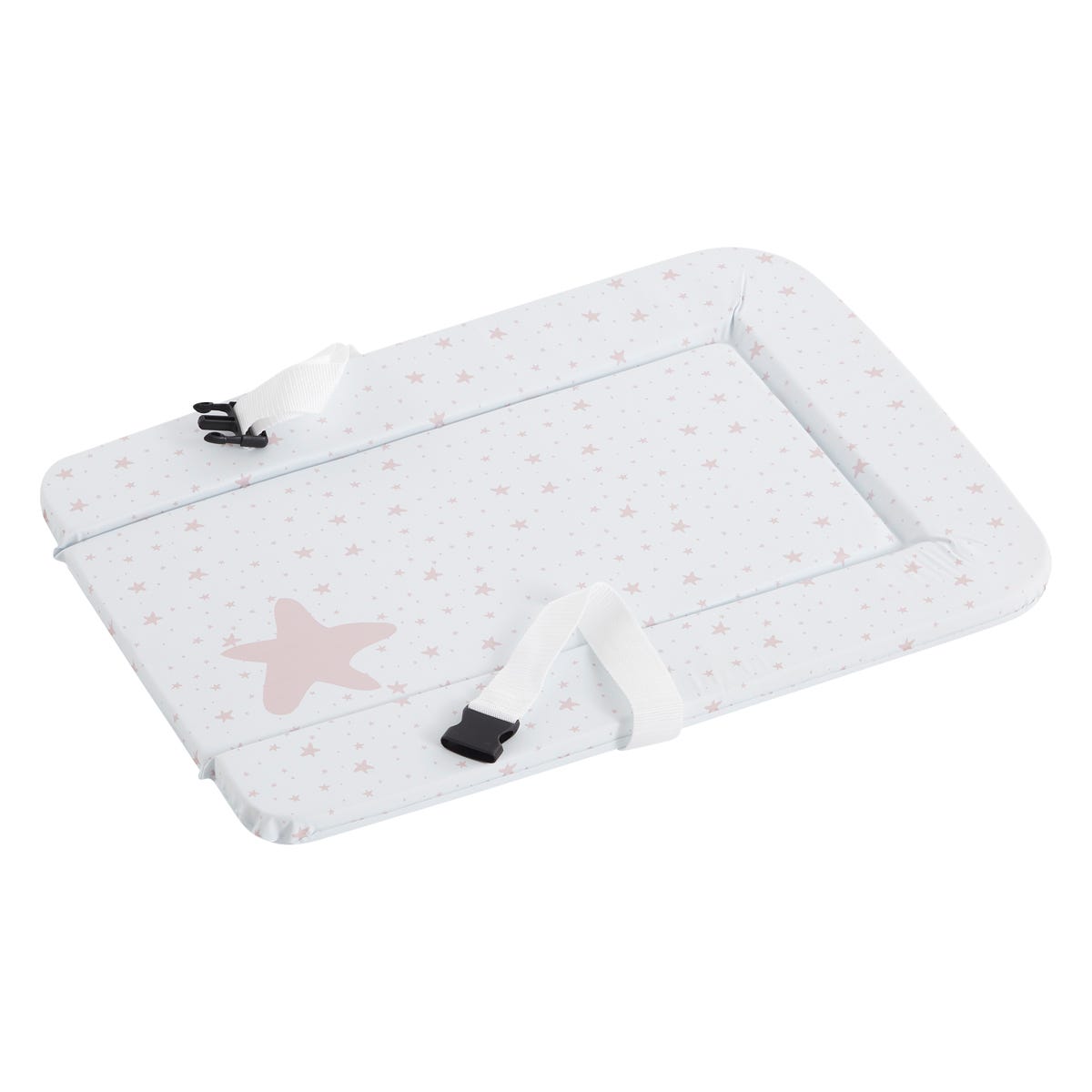 Cambiador bebe impermeable con sistema anticaídas SafeLock (50x70). Válido  para cómoda Hemnes, Malm y cambiador Sniglar (Nebula Pink)