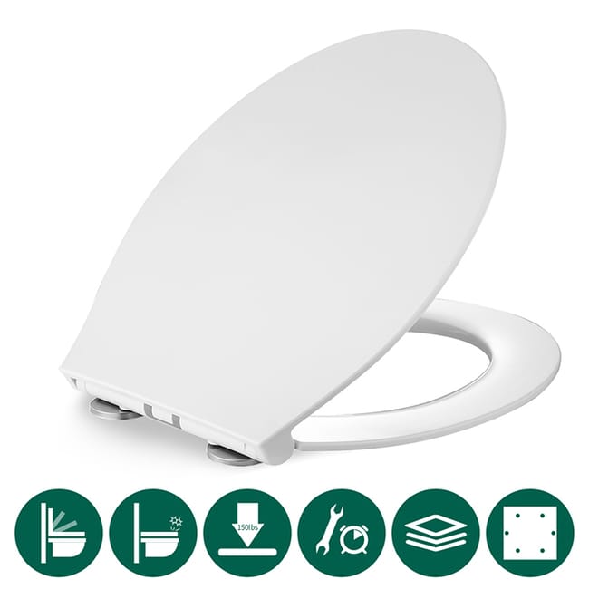 Abattant WC Frein de Chute Lunettes Toilettes en UF Couvercle de