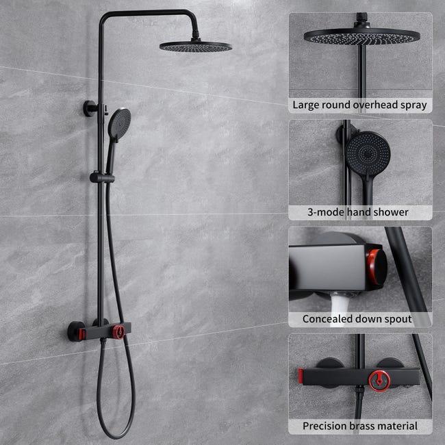 Kit colonne de douche avec mitigeur de douche thermostatique