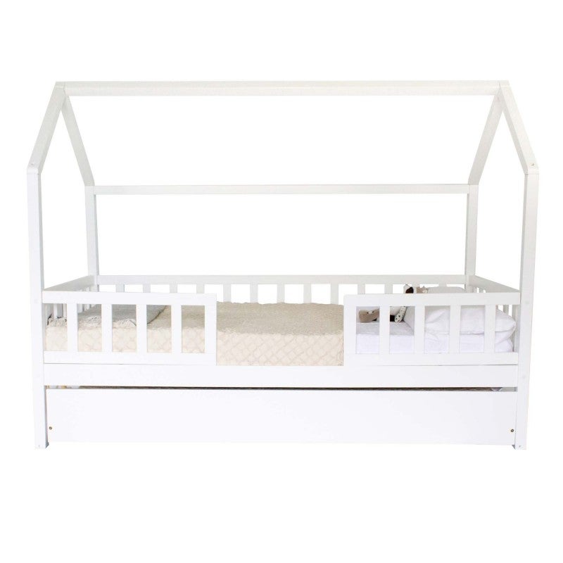 Letto bambini casetta con Ringhiera Jane 90x190cm