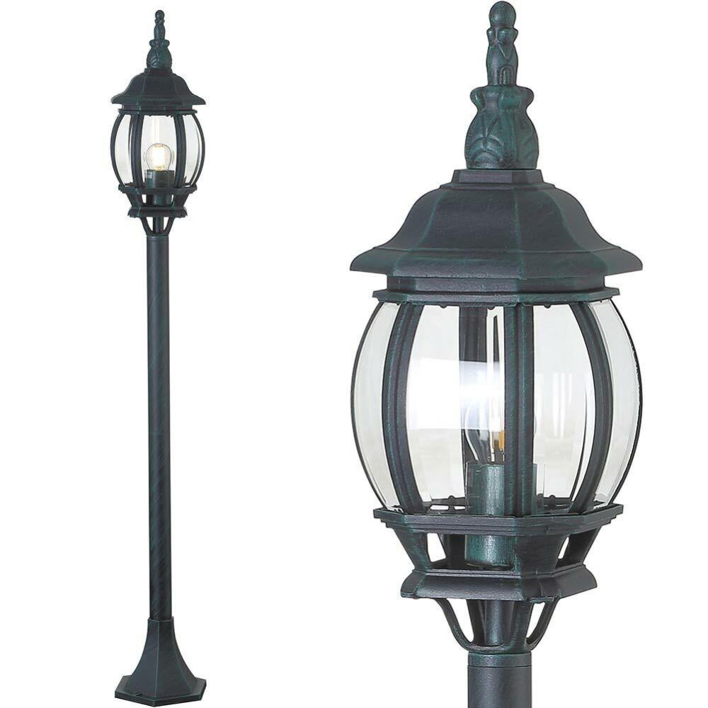 Lampione Da Giardino Vittoriano | 3 Luci In Ottone Anticato | 200 Cm Altezza | IP44 E27 - Foto 4