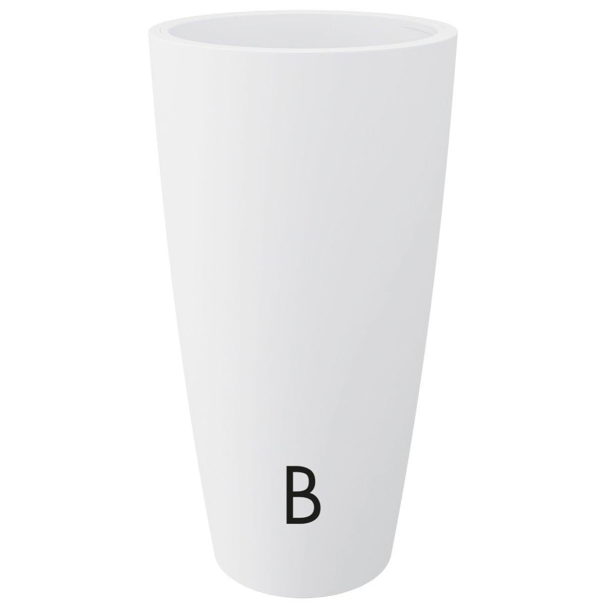 Hydroflora Nicoli Echo Vaso In Plastica Riciclata | Diametro 35 Cm, Altezza 42 Cm | Colore Grigio Cenere Opaco, Per Esterno E Interno - 2