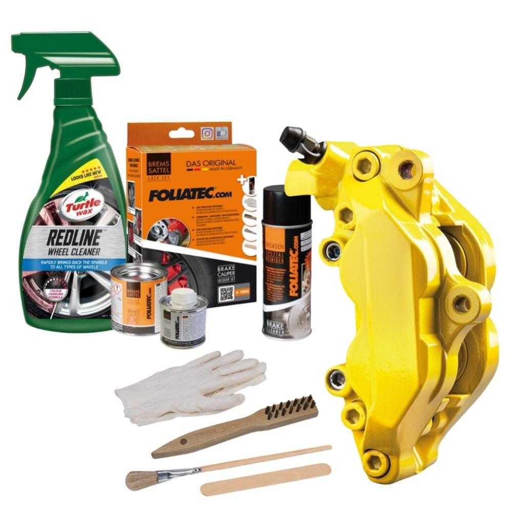 Foliatec Caliper Paint Set Speed Yellow Composants 3 Nettoyant