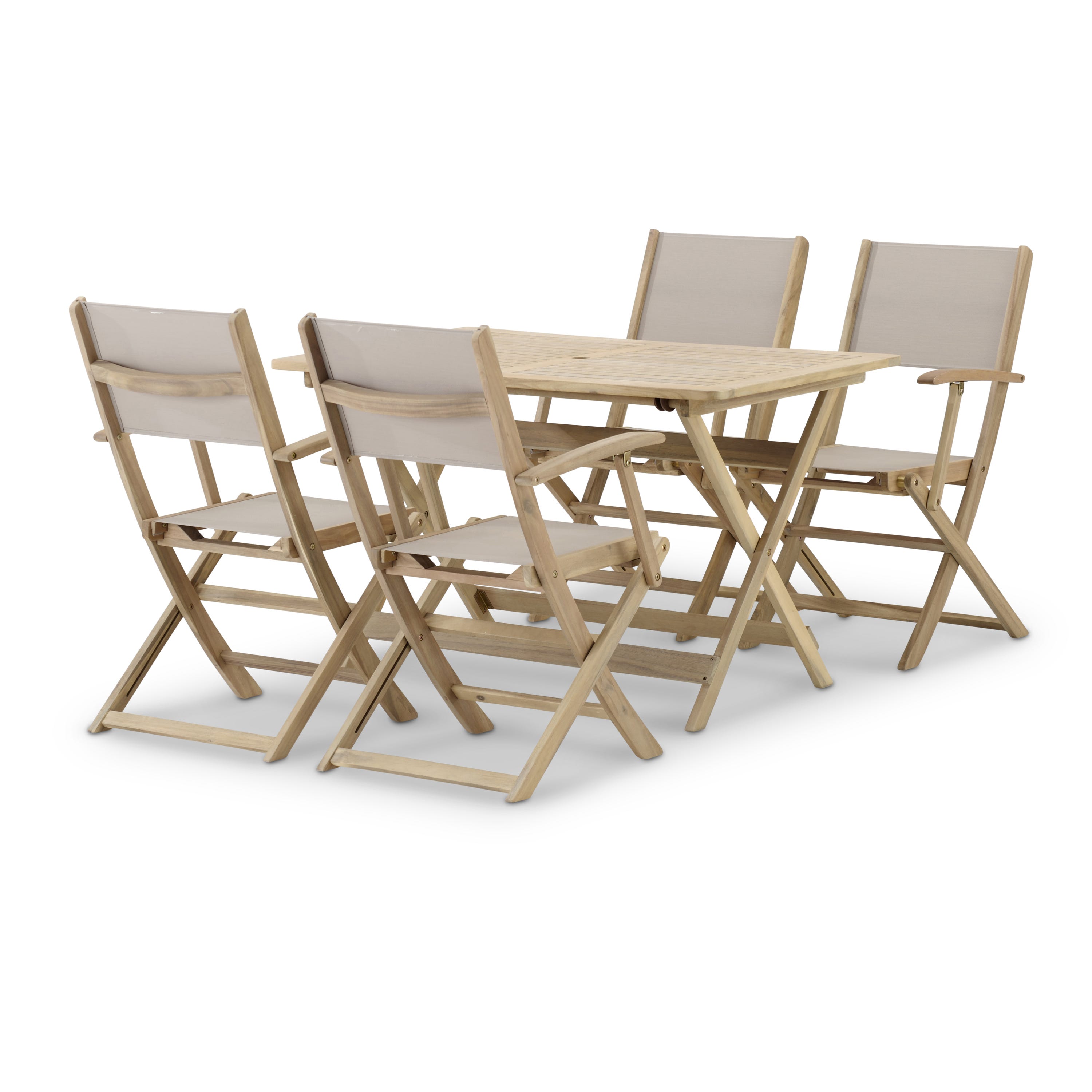 Ensemble repas composé d'une table de jardin Norma rectangulaire pliante et  extensible et de 4 chaises pliantes : Ensembles table et chaises de jardin  mobilier - botanic®