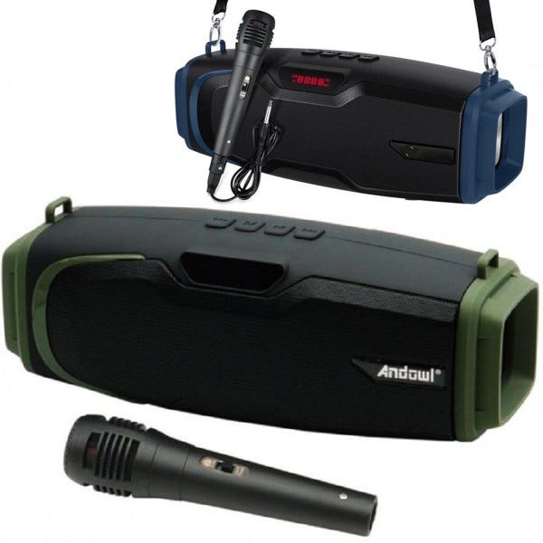Trade Shop - Cassa Wireless Bluetooth Portatile Sistema Karaoke Con  Microfono Cablato Q-yx600