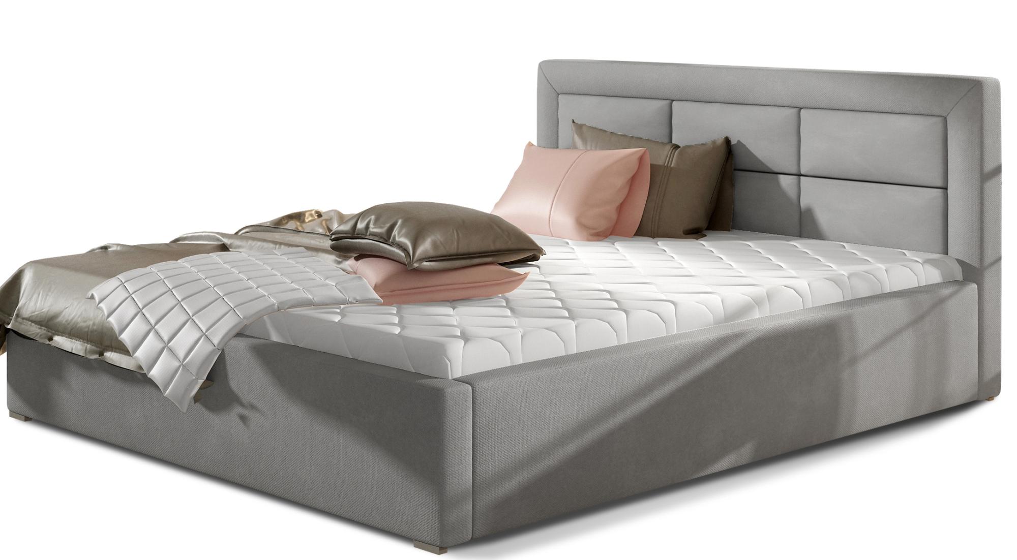 Lit Coffre Tête De Lit Haute – Grand Couchage 160x200 Cm – Tissu Velou