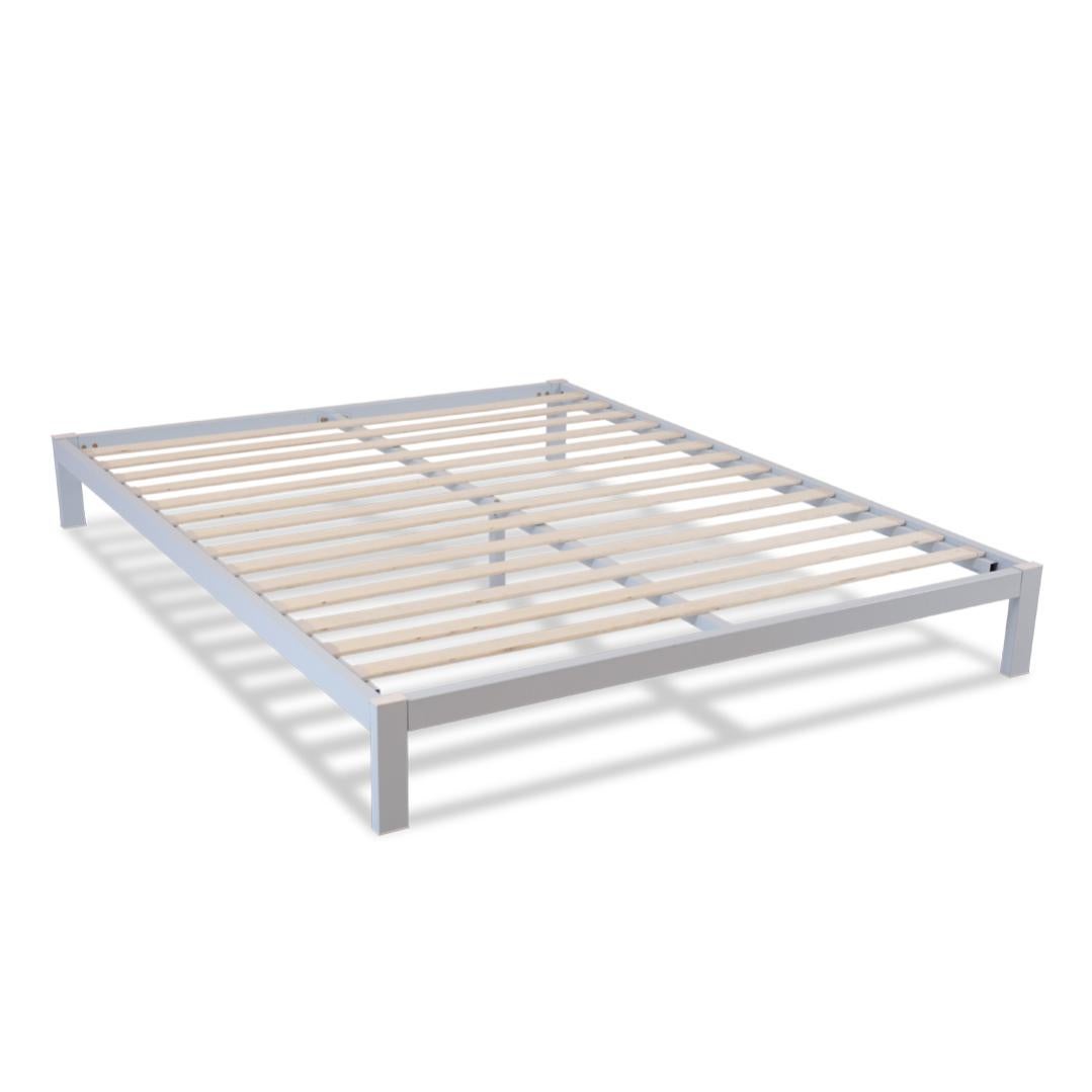 Sommier à Lattes En Bois 200x200 Cm - Pieds 16 Cm, Hauteur Totale 30 Cm - Structure Robuste, Design Gris Anthracite - Fabriqué En Europe