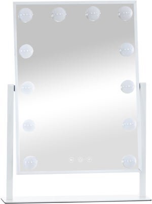 Meykoers Miroir de Maquillage LED 50x42cm, Hollywood Maquillage miroir 3  Couleurs Gradable Miroir grossissant - Le noir
