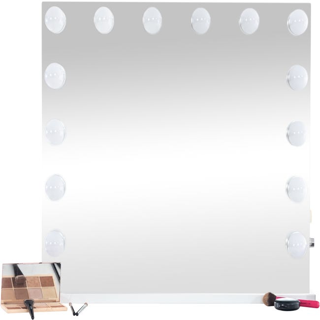 Miroir Led de Maquillage Palmdale avec lumière réglable et port USB Blanc