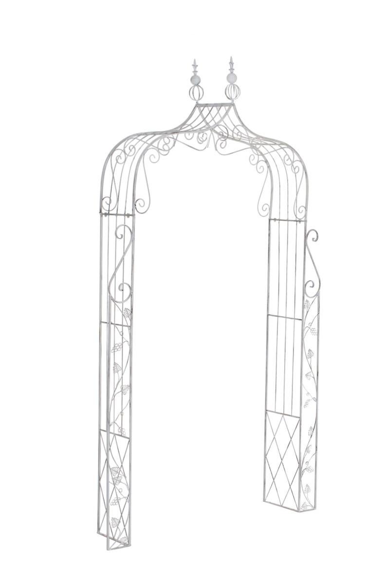 Arche De Jardin En Fer Forgé Pour Rosiers Et Plantes Grimpantes - Dimensions Variables (ex: 120x220 Cm), Couleur Noir, Blanc, Vert
