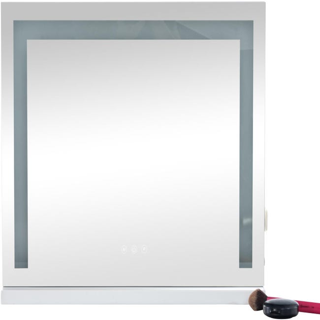 Miroir Led de Maquillage Joliet avec lumière réglable et port USB Blanc