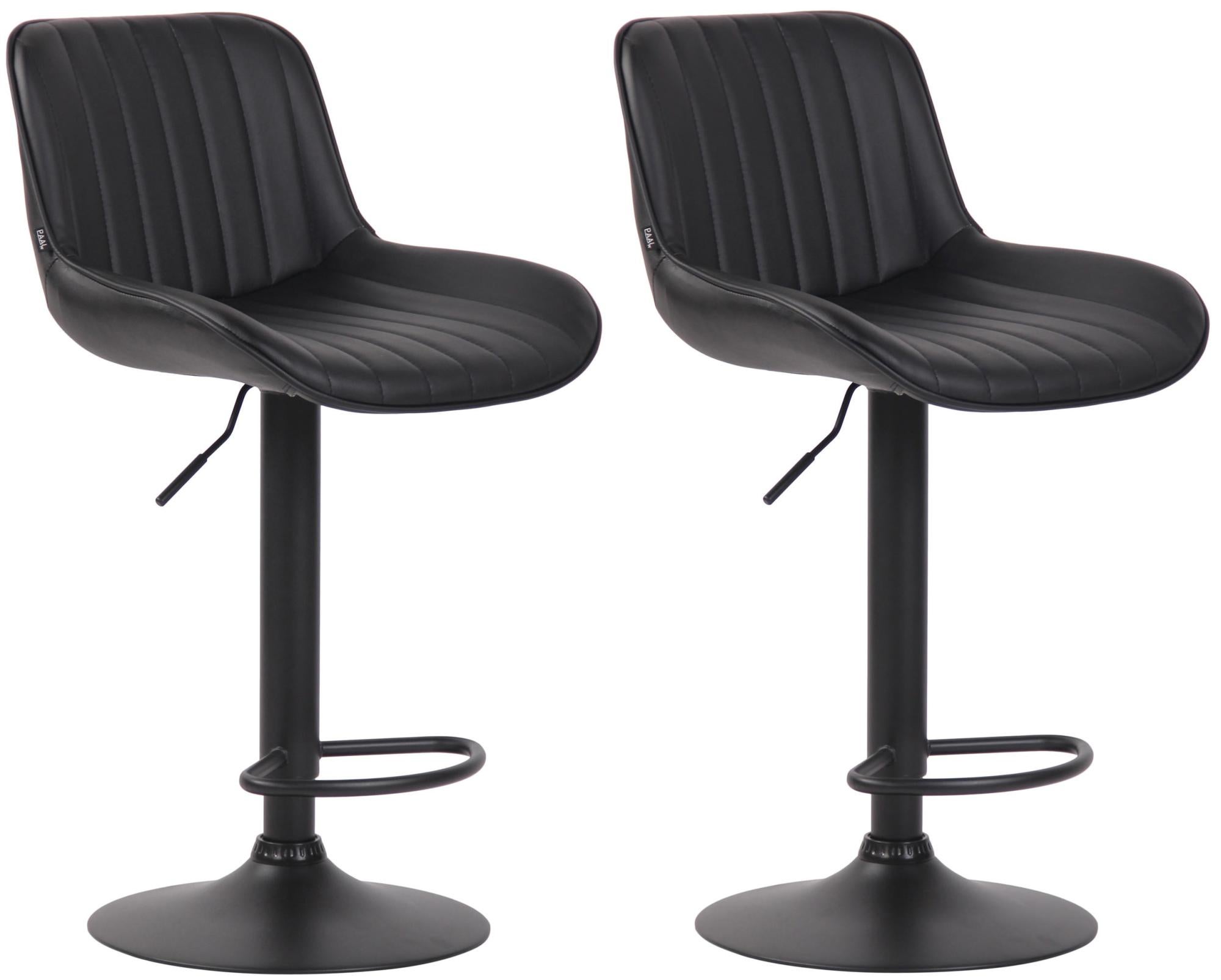 Zouron Set 2 Sgabelli Da Bar Regolabili In Pelle Marrone | Girevoli 360° Con Poggiapiedi E Base Cromata | Portata 130 Kg - 2