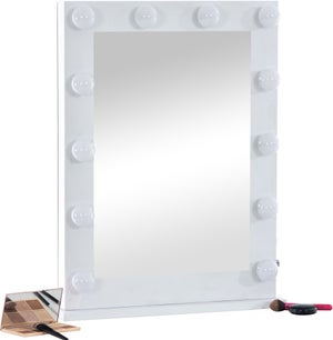 SIRHONA Miroir de maquillage éclairé Hollywood avec 15 ampoules LED  Dimmable pour Dressing & chambre à coucher, Contrôle tactile intelligent,  Blanc