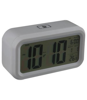 Horloge Digitale Tactile Radiopilotee - Temperature Ambiante - Grands  Chiffres - Reveil Numerique Murale ou a Poser - Snooze - 8 Langues - Motif  Bois