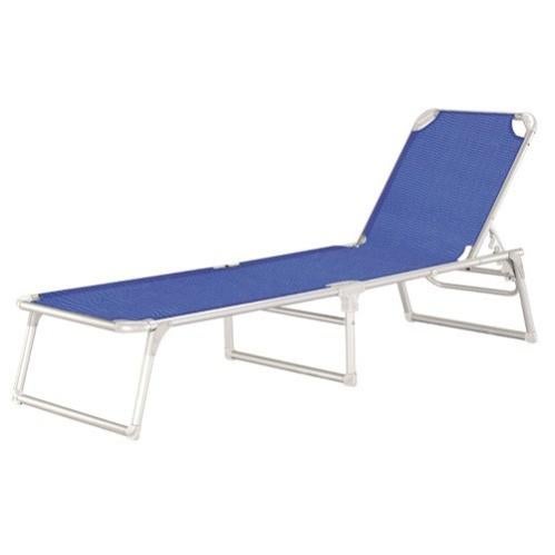 Chaiselongue de plage en aluminium Lit Thera, bleue Leroy Merlin