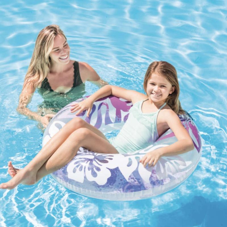 Bouée gonflable géante Intex Aloha - Fleurs violettes | Leroy Merlin