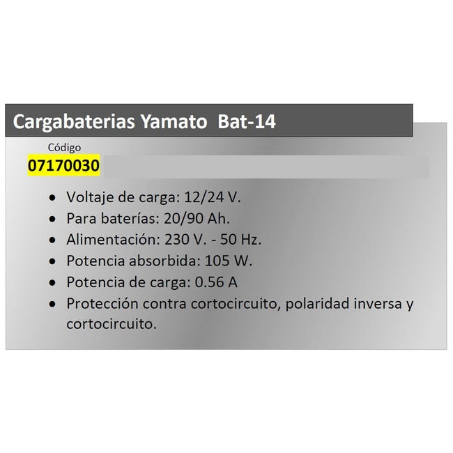 Caricabatteria X Auto Yamato Bat 14 12-24V 20-90Ah - (S) - Pz: 1