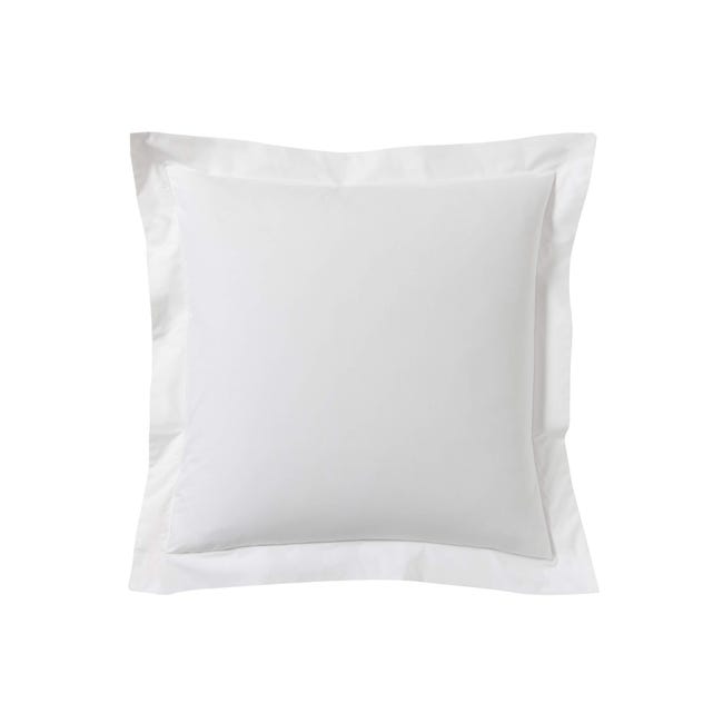 Lot de 2 taies d'oreillers blanc 100% coton 65x65 cm