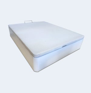 Canapé abatible de polipiel Blanco 135x190 cm - Mesefor